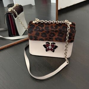 Furla Leopard and Cream Crossbody Bag